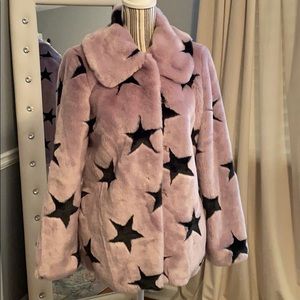 Purple faux fur coat Sz small